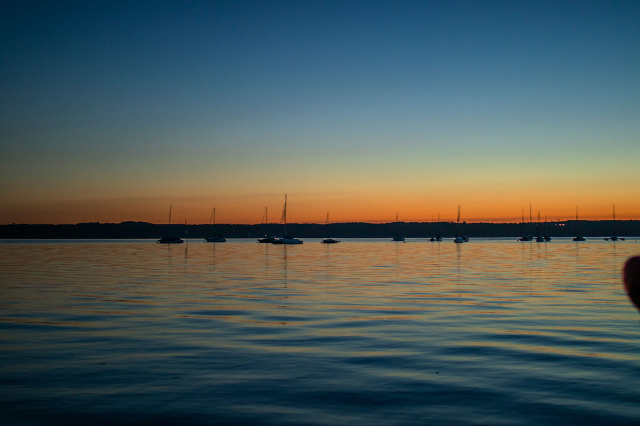 Sonnenuntergang Starnberger See Yacht Luxus Romantik Wasser